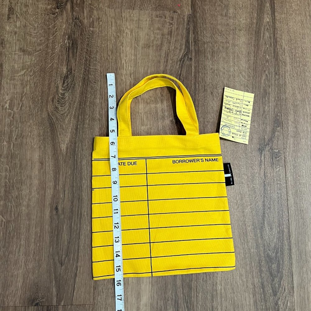 Out of Print Library Card: Yellow tote bag - Picture 6 of 8